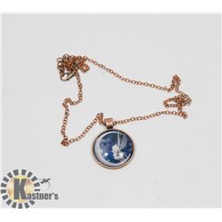 WHIMSICAL FAIRY WITH THE MOON PENDANT ON COPPER