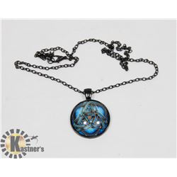 CELTIC THEMED BLACK CHAIN NECKLACE