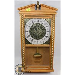VINTAGE WOOD WALL HANGING PENDULUM CLOCK