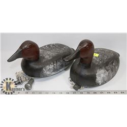 LOT OF TWO DECOYS WITH ATTACHED WEIGHTS