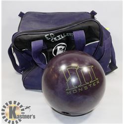 MONSTER BOWLING BALL IN BAG