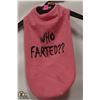 Image 1 : "WHO FARTED" PINK PET SHIRT SIZE SMALL.