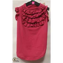 PINK RUFFLE PET SHIRT SIZE MEDIUM.