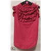 Image 1 : PINK RUFFLE PET SHIRT SIZE MEDIUM.