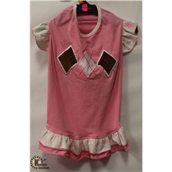 PINK, BROWN & WHITE PET DRESS SIZE LARGE.