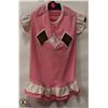 Image 1 : PINK, BROWN & WHITE PET DRESS SIZE LARGE.