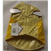 Image 1 : YELLOW PET RAIN JACKET SIZE SMALL.