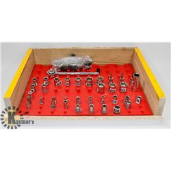 SOCKET SET 1/4 3/8 & 1/2" LABELED ON SOCKET HOLDER