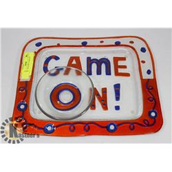 2009 HAND BLOWN "GAME ON" SNACK