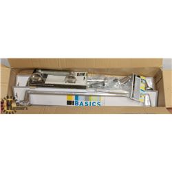 BOX W/ NEW TAYMOR TOWEL AND PAPER HOLDERS.