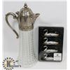 Image 1 : ANTIQUE CRYSTAL/SILVER CARET JUG WITH SILVER