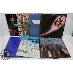 SEVEN DEEP PURPLE, VAN HALEN LP RECORDS.