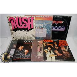 SEVEN QUEEN, AEROSMITH, RUSH LP RECORDS.