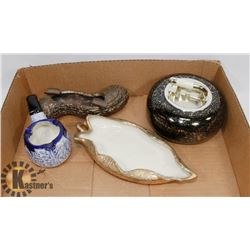 LOT OF 4 VINTAGE COLLECTIBLE LE ASHTRAYS: