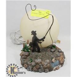 FLY FISHERMAN RESIN TABLE LAMP