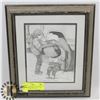 Image 1 : FRAMED BOYS WILL BE BOYS BY BERNIE BROWN SIGNED.