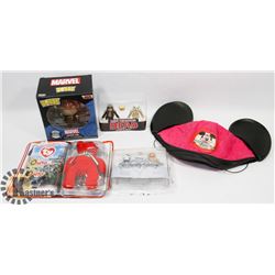 BOX OF MARVEL, TY, WALKING DEAD & DISNEY ITEMS