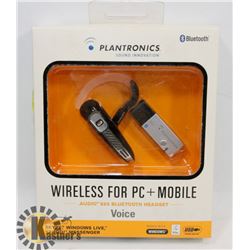 NEW PLANTRONICS WIRELESS BLUETOOTH HEADSET
