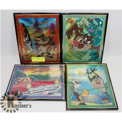 SET OF 4 METALLIC LOONEY TUNES TASMANIAN