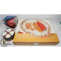 2PC CERAMIC CHIP & DIP SET, BOX OF PRECIOUS GLOW