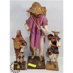 LOT OF 3 HANDMADE MEXICAN FOLK ART