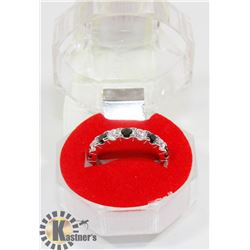 #248-BLACK TOURMALINE & CZ  RING