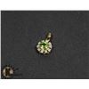 Image 1 : #126-GENUINE GREEN PERIDOT & CZ PENDANT