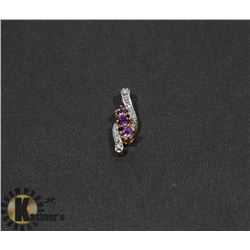 #105-GENUINE AMETHYST & CZ PENDANT