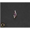 Image 1 : #105-GENUINE AMETHYST & CZ PENDANT