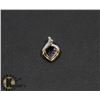 Image 1 : #104-GENUINE AMETHYST & CZ PENDANT