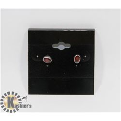# 2-GENUINE RED GARNET STUD EARRINGS