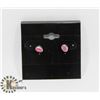 Image 1 : # 8-GENUINE RED RUBY STUD EARRINGS