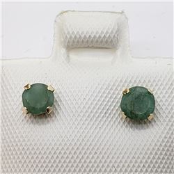 10K Yellow Gold Emerald Stud (0.5ct) Earrings, Made in Canada, Suggested Retail Value $120