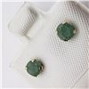 Image 3 : 10K Yellow Gold Emerald Stud (0.5ct) Earrings, Made in Canada, Suggested Retail Value $120