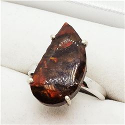 Silver Genuine Canadian Ammolite Ring (~weight 3g), Suggested Retail Value $200 (Estimated Selling P