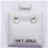Image 1 : 10K Yellow Gold White Topaz Stud(0.45ct) Earrings, Made in Canada, Suggested Retail Value $100
