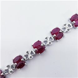 Silver Ruby(8.5ct) 7.5 Inch Bracelet (~weight 8.5g), Appraised Retail $1395 (Estimated Selling Price