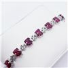 Image 3 : Silver Ruby(8.5ct) 7.5 Inch Bracelet (~weight 8.5g), Appraised Retail $1395 (Estimated Selling Price
