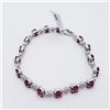Image 4 : Silver Ruby(8.5ct) 7.5 Inch Bracelet (~weight 8.5g), Appraised Retail $1395 (Estimated Selling Price