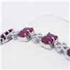 Image 6 : Silver Ruby(8.5ct) 7.5 Inch Bracelet (~weight 8.5g), Appraised Retail $1395 (Estimated Selling Price