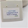 Image 3 : 14K Yellow Gold Sapphire Hoop(0.15ct) Earrings, Made in Canada, Suggested Retail Value $240 (Estimat