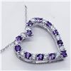 Image 1 : Silver Amethyst Cubic Zirconia Heart Shaped Necklace, Suggested Retail Value $200 (Estimated Selling