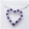 Image 2 : Silver Amethyst Cubic Zirconia Heart Shaped Necklace, Suggested Retail Value $200 (Estimated Selling