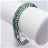Image 1 : Silver 120 Emerald(12ct) 7 Inch Bracelet (~weight 26.4g), Insurance Value $1900 (Estimated Selling P