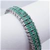 Image 2 : Silver 120 Emerald(12ct) 7 Inch Bracelet (~weight 26.4g), Insurance Value $1900 (Estimated Selling P