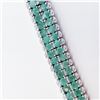 Image 3 : Silver 120 Emerald(12ct) 7 Inch Bracelet (~weight 26.4g), Insurance Value $1900 (Estimated Selling P