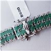 Image 5 : Silver 120 Emerald(12ct) 7 Inch Bracelet (~weight 26.4g), Insurance Value $1900 (Estimated Selling P