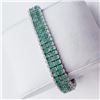 Image 6 : Silver 120 Emerald(12ct) 7 Inch Bracelet (~weight 26.4g), Insurance Value $1900 (Estimated Selling P