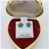 Image 2 : 14K Yellow Gold Burmese Ruby(0.24ct) Green Agate Flower Jacket Earrings, Made in Canada, Suggested R