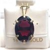 Image 2 : 14K Yellow Gold Garnet (14X10Mm)(6.11ct) Pendant (~weight 4.5g), Made in Canada, Suggested Retail Va